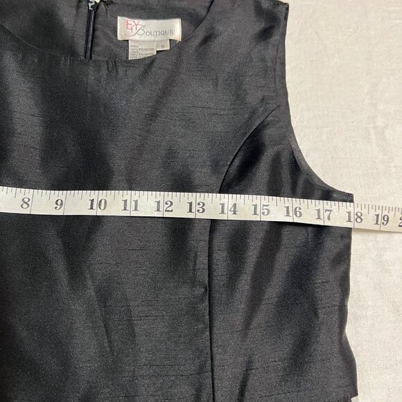 EY Boutique Women's Black White Striped Sleeveless Fit & Flare Dress Size 8 - Picture 6 of 9